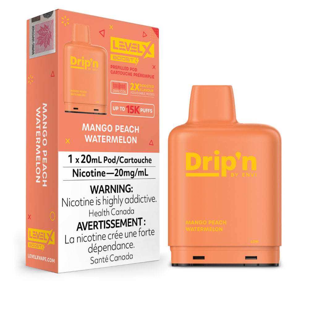 Mango Peach Watermelon - Level X Drip'n Boost Pod - 6pc/Carton | DRIP'N at The Vapor Bar