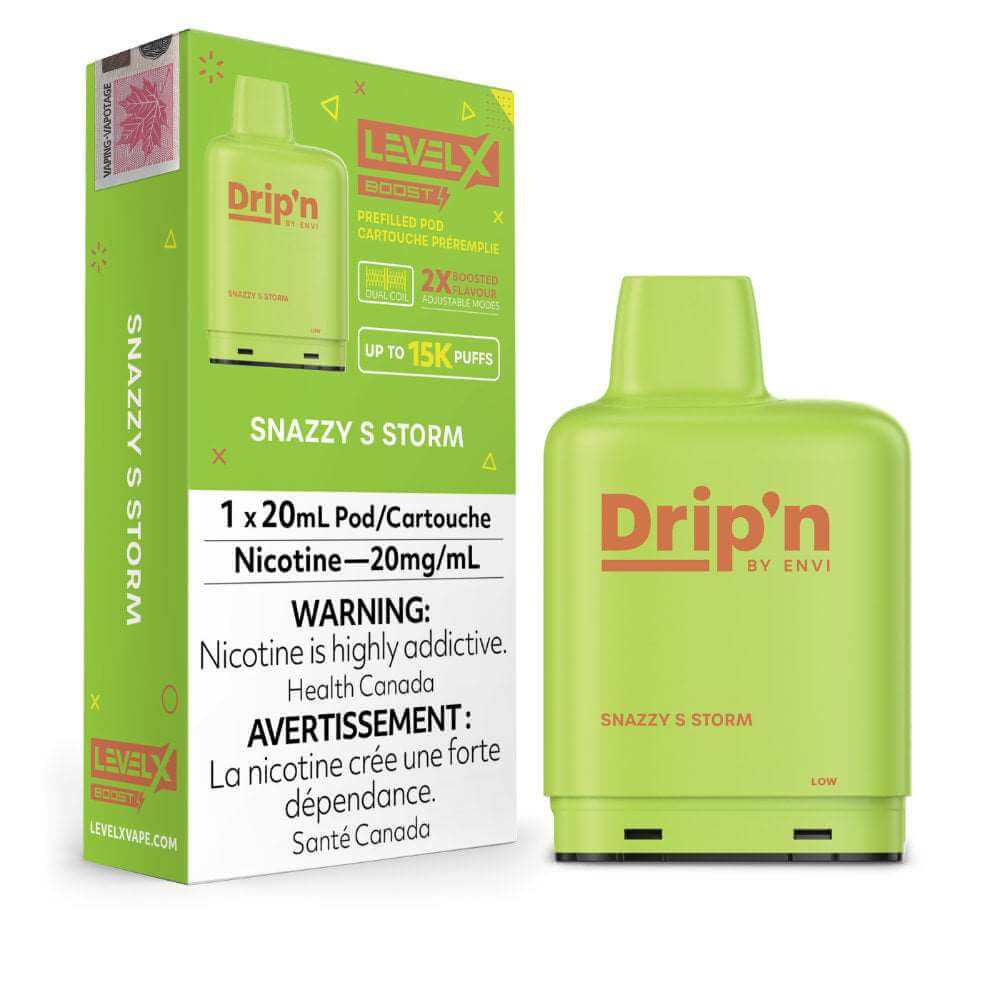 Snazzy S Storm - Level X Drip'n Boost 20ml Pod - 6pc/Carton | DRIP'N at The Vapor Bar