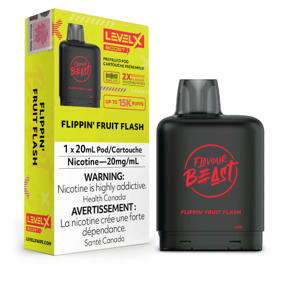 Flavour Beast Boost Vape Pods - Flippin' Fruit Flash - Level X Flavour Beast Boost Pod 20mL 6PC