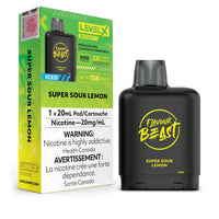 Thumbnail for Flavour Beast Boost Vape Pods - Super Sour Lemon Iced - Level X Flavour Beast Boost Pod 20mL 6PC