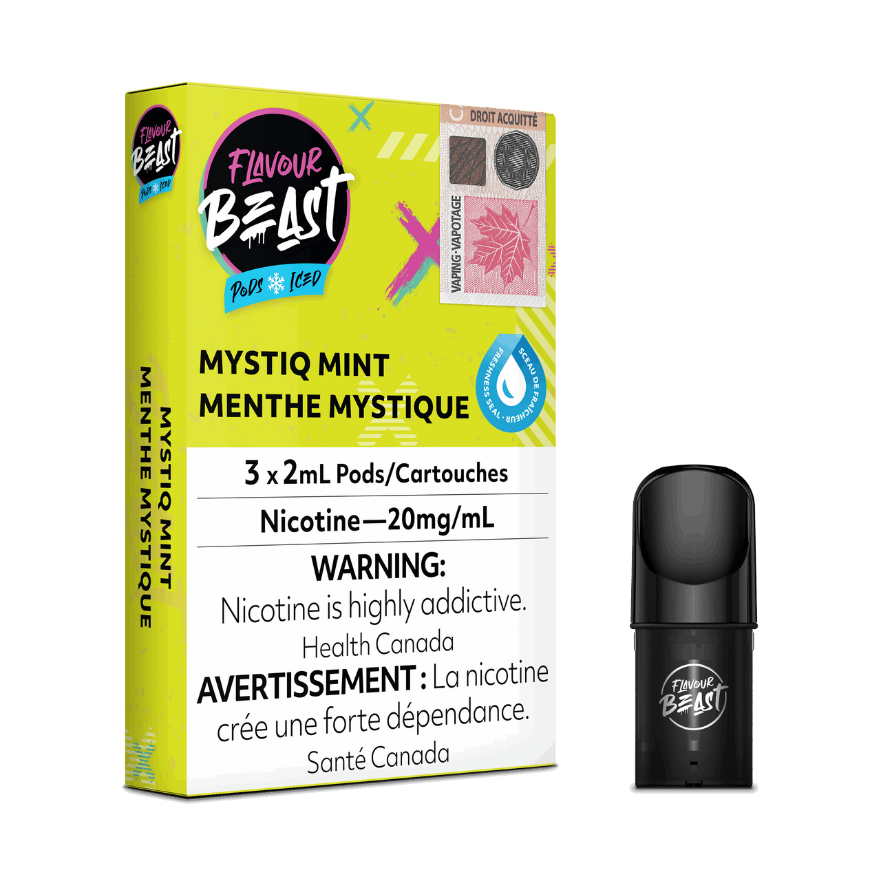 Flavour Beast Vape Pods - Mystiq Mint Iced - Flavour Beast Pods 5PC - Stlth and Allo Compatible