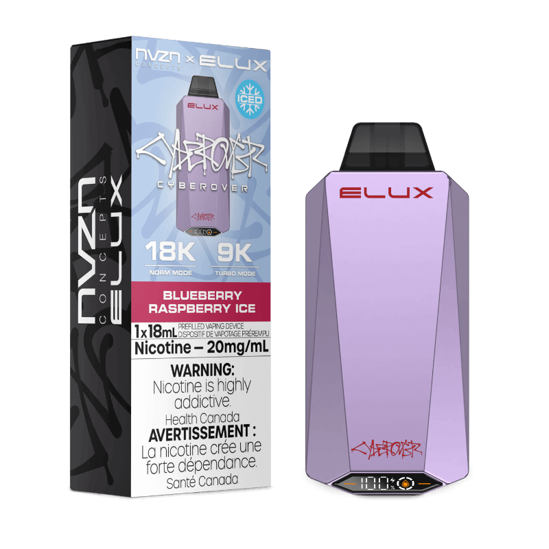 Disposable Vape - Blueberry Raspberry Ice - NVZN Elux Cyberover 18K 5pc