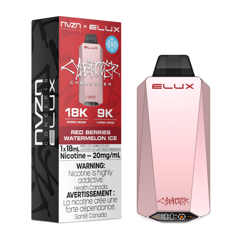 Disposable Vape - Red Berries Watermelon Ice - NVZN Elux Cyberover 18K 5pc