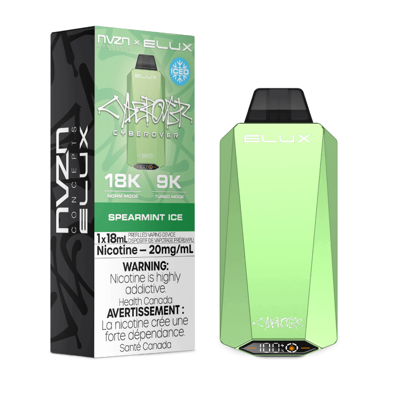 Disposable Vape - Spearmint Ice - NVZN Elux Cyberover 18K 5pc