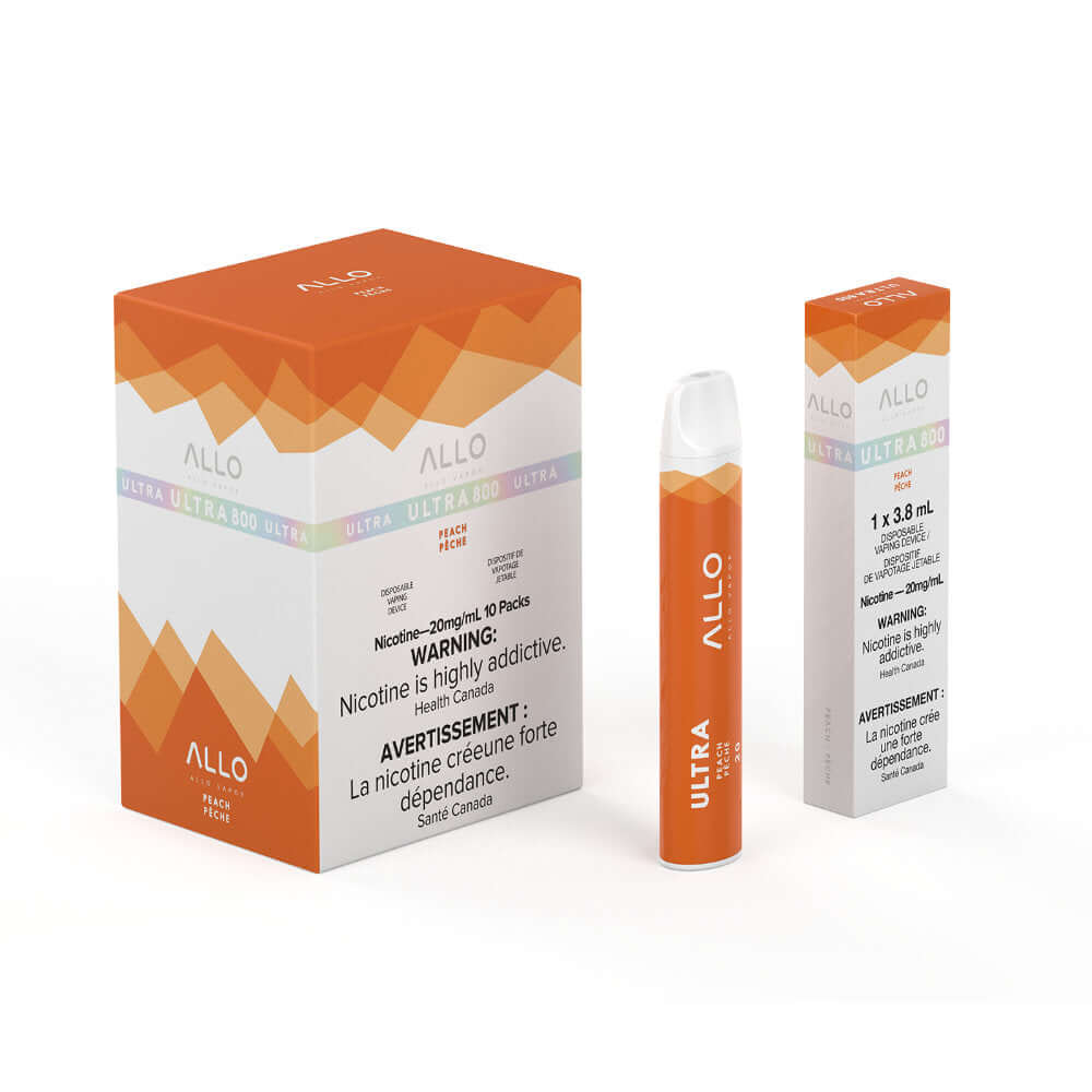 Peach - Allo Ultra 800 Disposable - 10pc/Carton | ALLO at The Vapor Bar