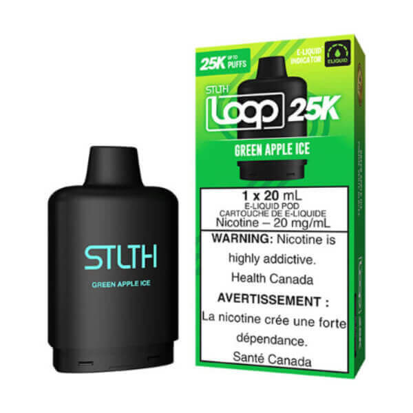 STLTH LOOP 25K POD PACK - GREEN APPLE ICE 5PC - The Vapor Bar