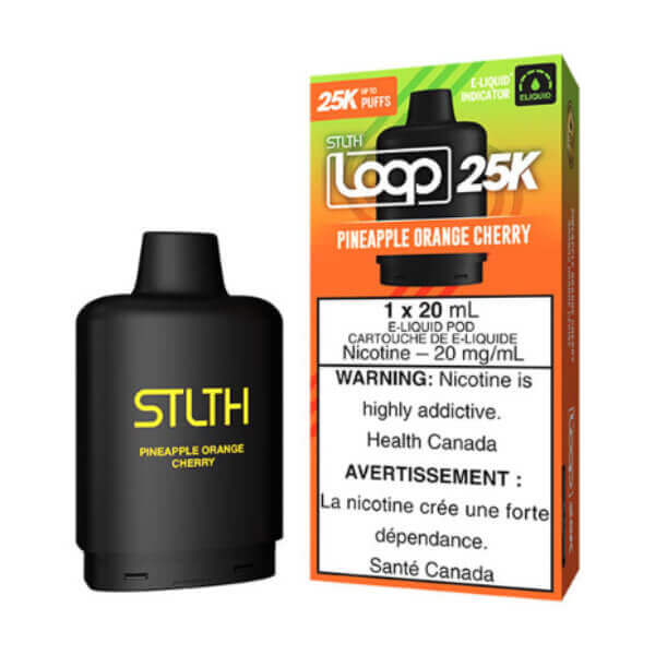 STLTH LOOP 25K POD PACK - PINEAPPLE ORANGE CHERRY 5PC - The Vapor Bar