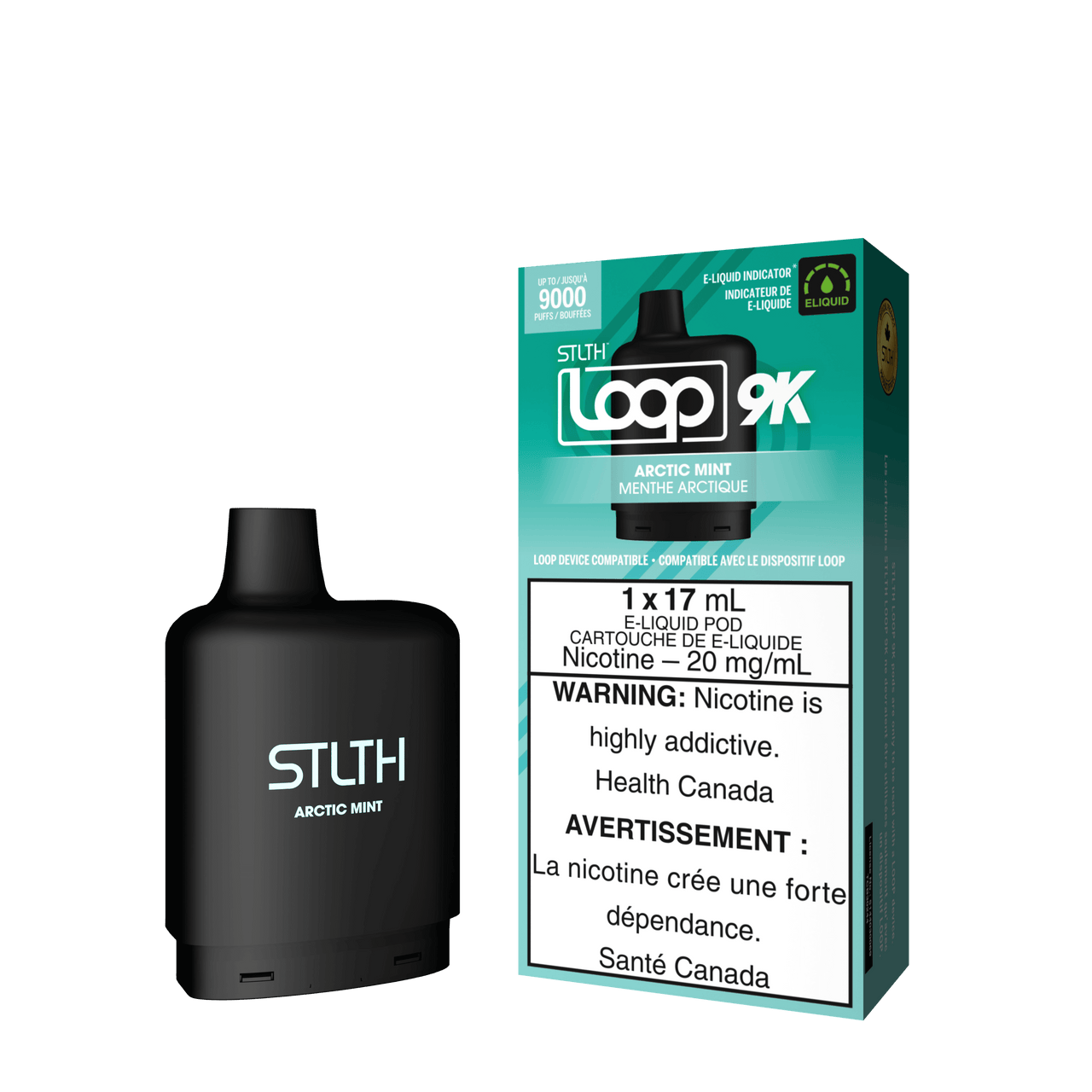 Stlth Vape Loop 2 - ARCTIC MINT - STLTH LOOP 9K PODS - 5PC