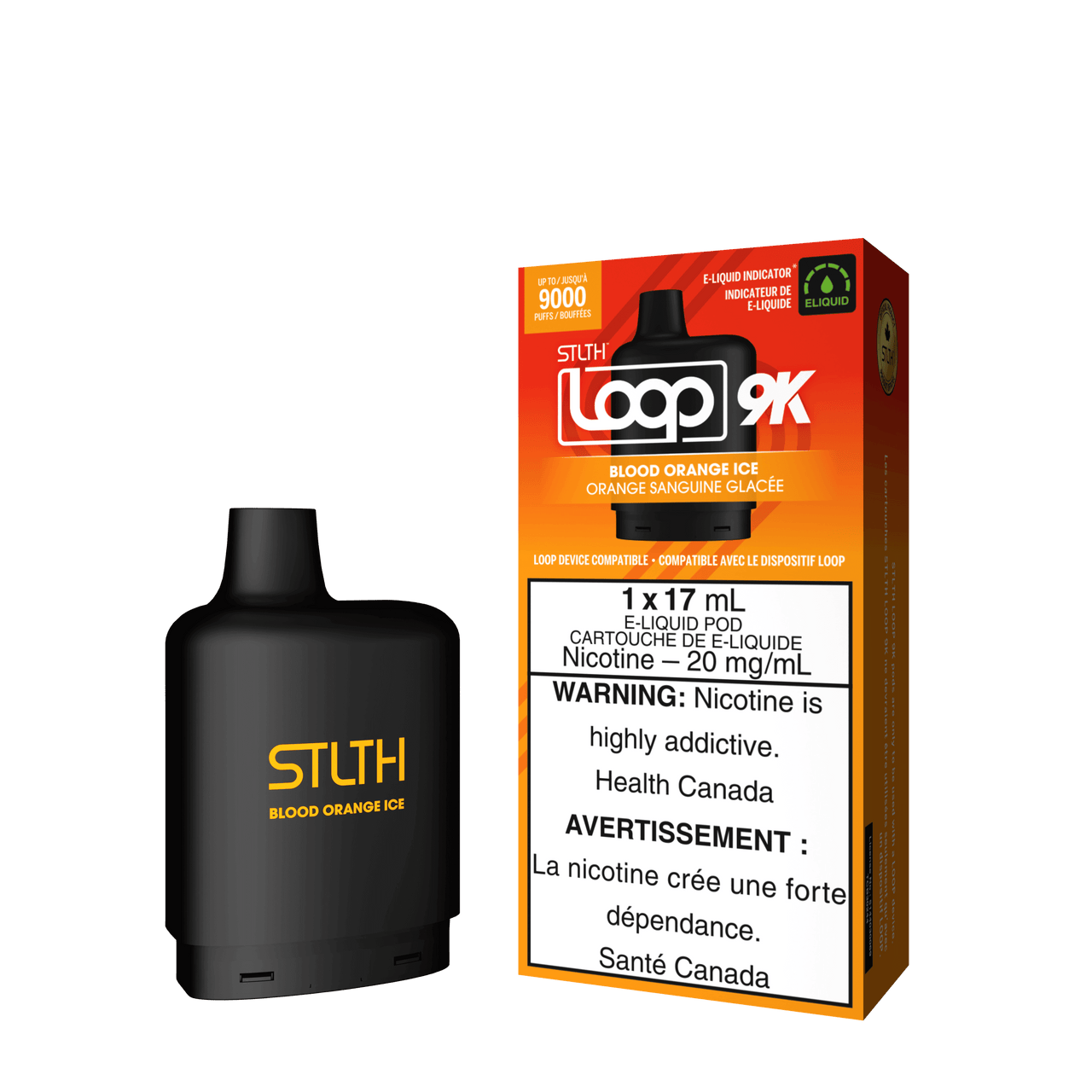 Stlth Vape Loop 2 - BLOOD ORANGE ICE - STLTH LOOP 9K PODS - 5PC