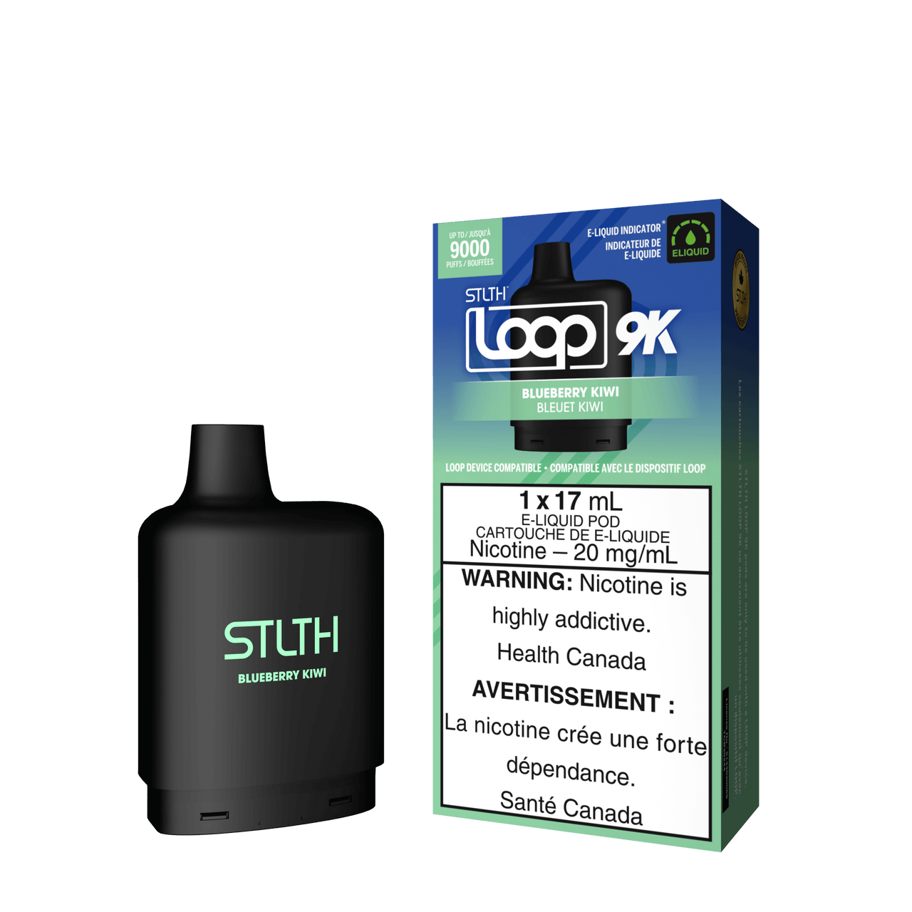 Stlth Vape Loop 2 - BLUEBERRY KIWI - STLTH LOOP 9K PODS 5PC