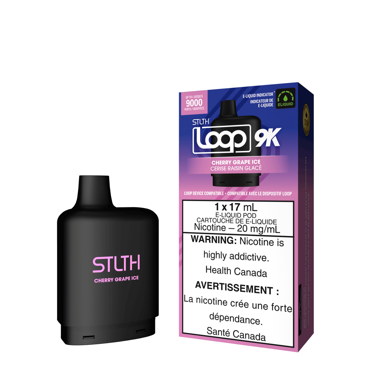 Stlth Vape Loop 2 - CHERRY GRAPE ICE - STLTH LOOP 9K PODS 5PC