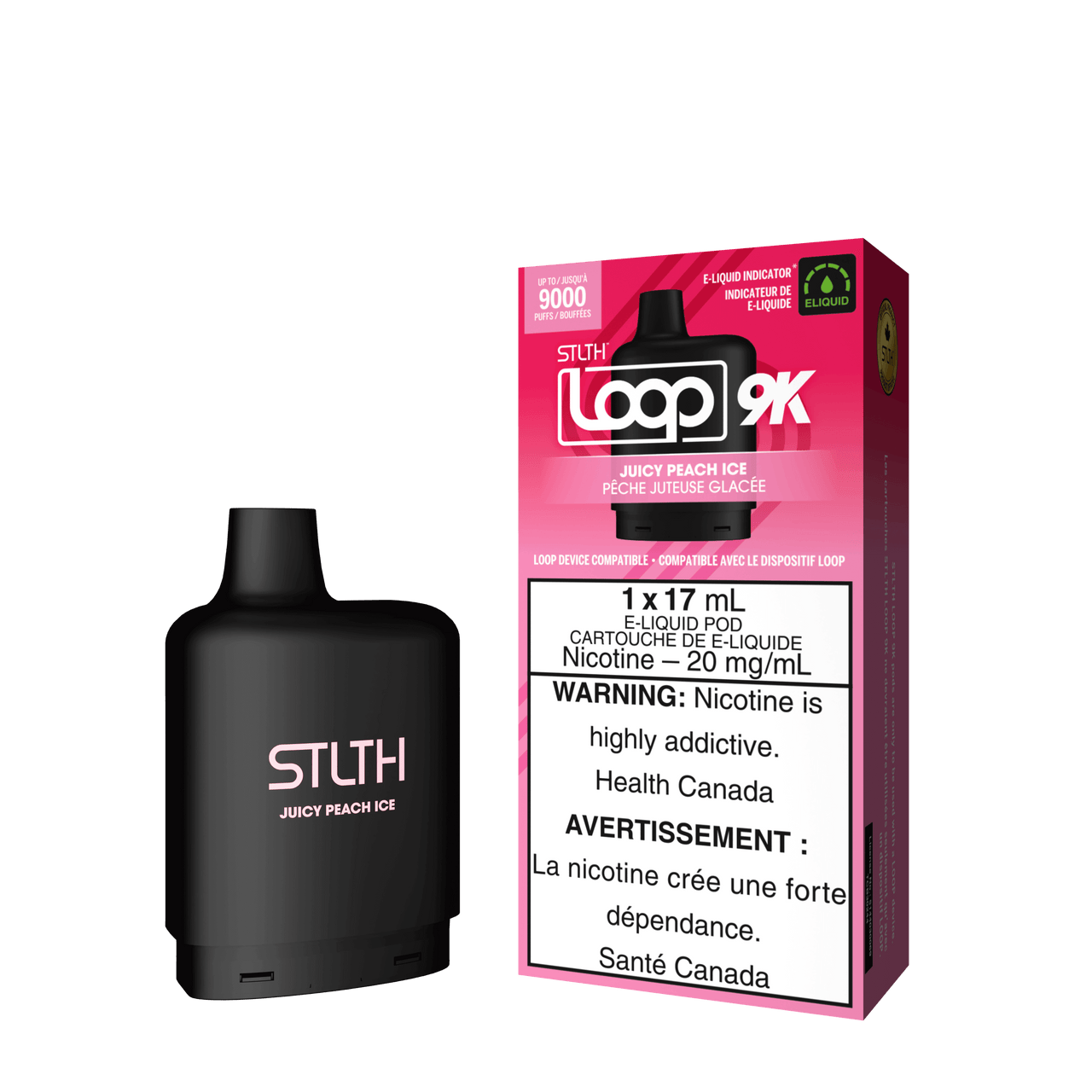 Stlth Vape Loop 2 - JUICY PEACH ICE - STLTH LOOP 9K PODS 5PC