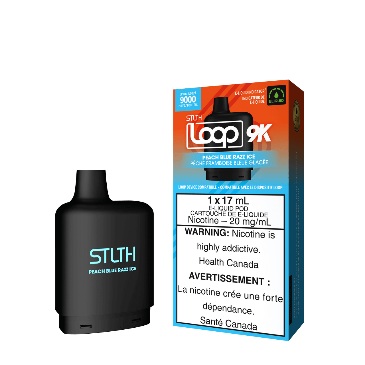 Stlth Vape Loop 2 - PEACH BLUE RAZZ ICE - STLTH LOOP 9K PODS 5PC