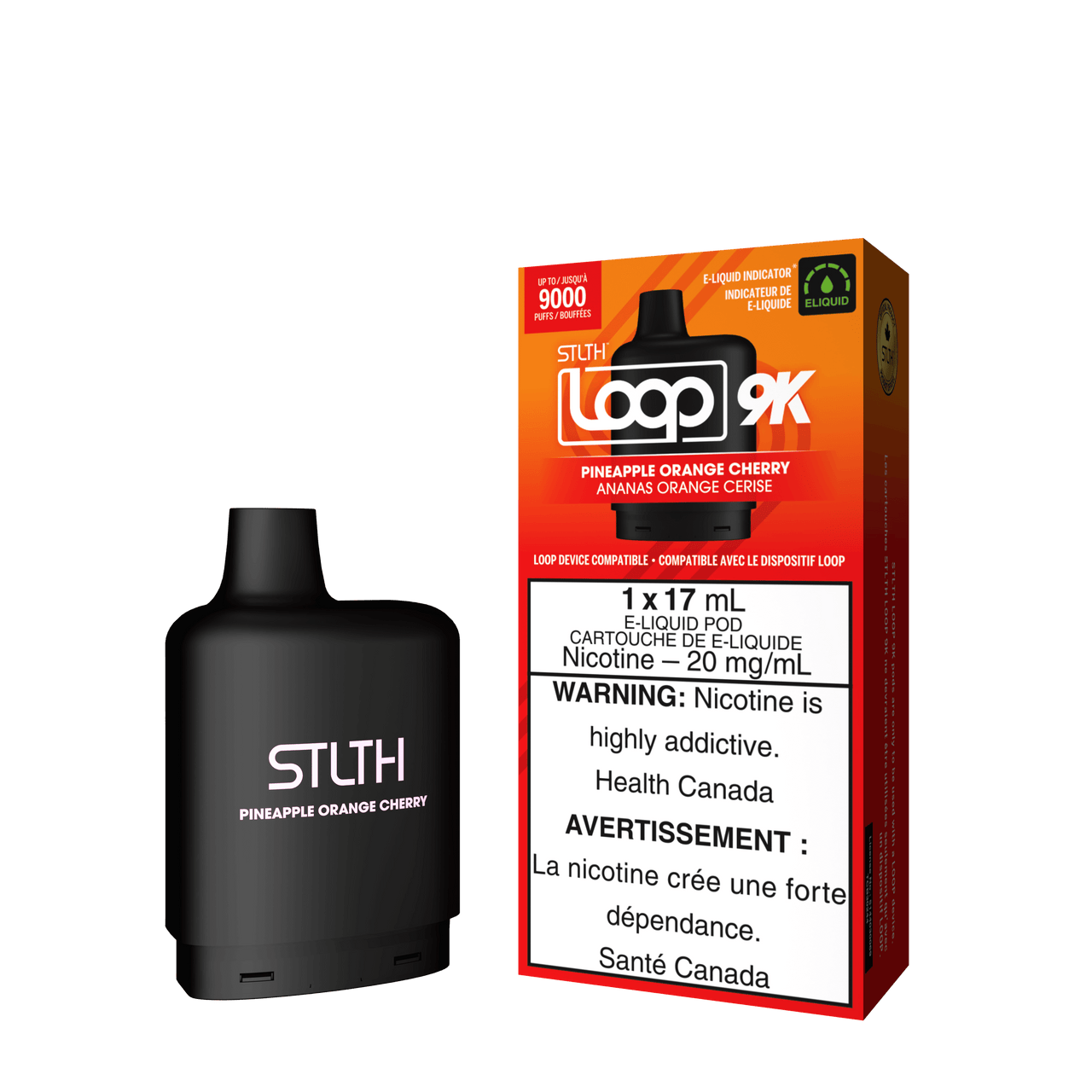 Stlth Vape Loop 2 - PINEAPPLE ORANGE CHERRY - STLTH LOOP 9K PODS 5PC