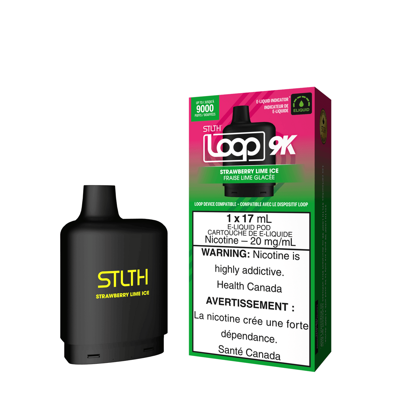 Stlth Vape Loop 2 - STRAWBERRY LIME ICE - STLTH LOOP 9K PODS 5PC