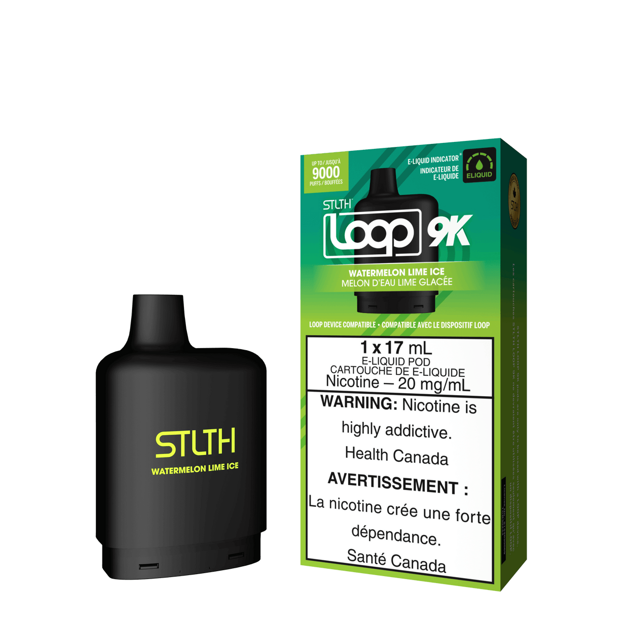 Stlth Vape Loop 2 - WATERMELON LIME ICE - STLTH LOOP 9K PODS 5PC