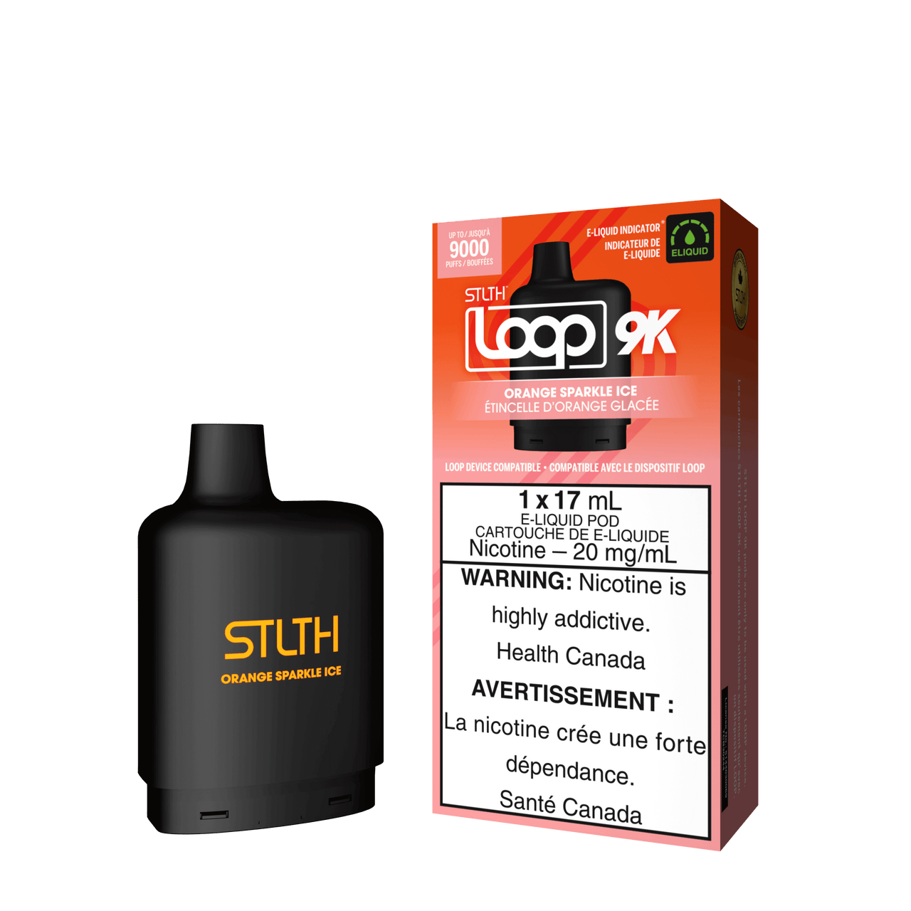 Stlth Vape Loop 2 - ORANGE SPARKLE ICE - STLTH LOOP 9K PODS 5PC