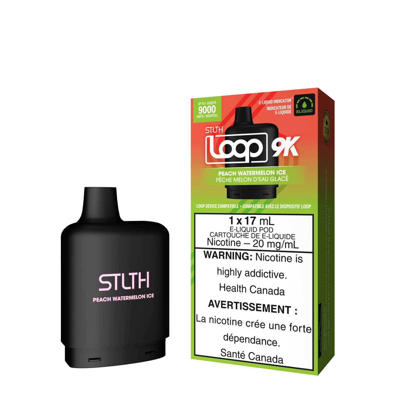 Stlth Vape Loop 2 - PEACH WATERMELON ICE - STLTH LOOP 9K PODS 5PC