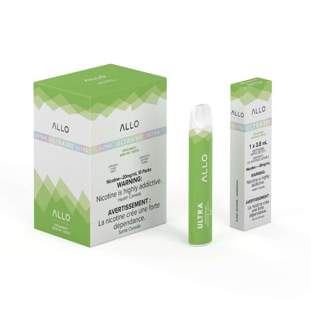 Spearmint - Allo Ultra 800 Disposable - 10pc/Carton | ALLO at The Vapor Bar