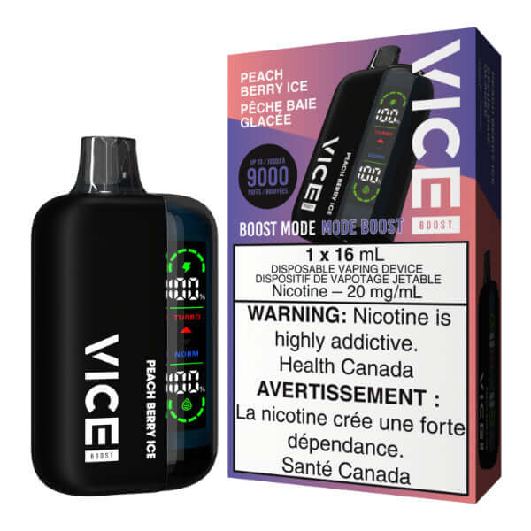 VICE BOOST DISPOSABLE - PEACH BERRY ICE - 5PC - disposable vapes