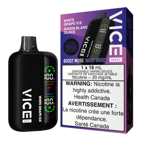 VICE BOOST DISPOSABLE - WHITE GRAPE ICE - 5PC - disposable vapes