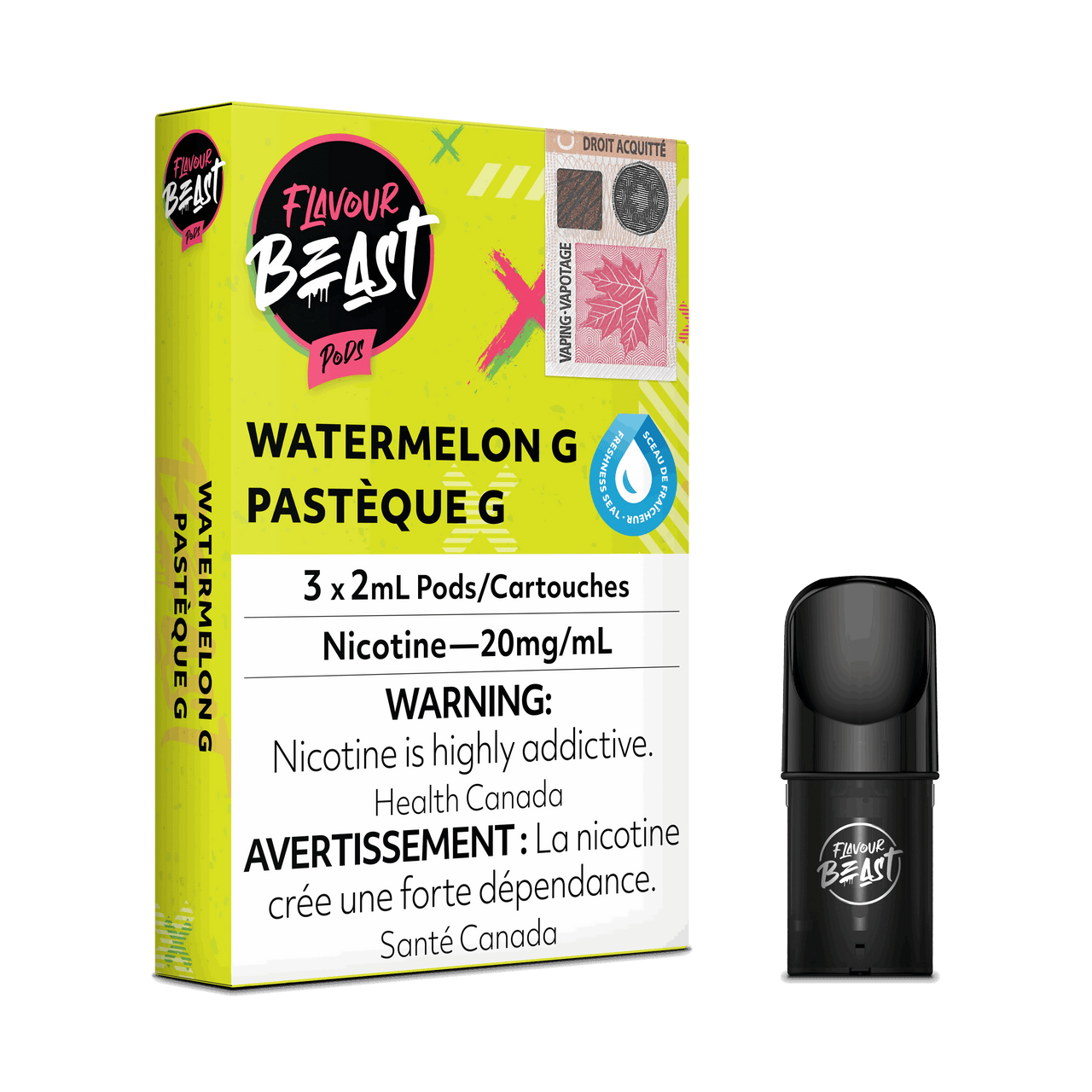 Flavour Beast Vape Pods - Watermelon G - Flavour Beast Pods 5PC - Stlth and Allo Compatible