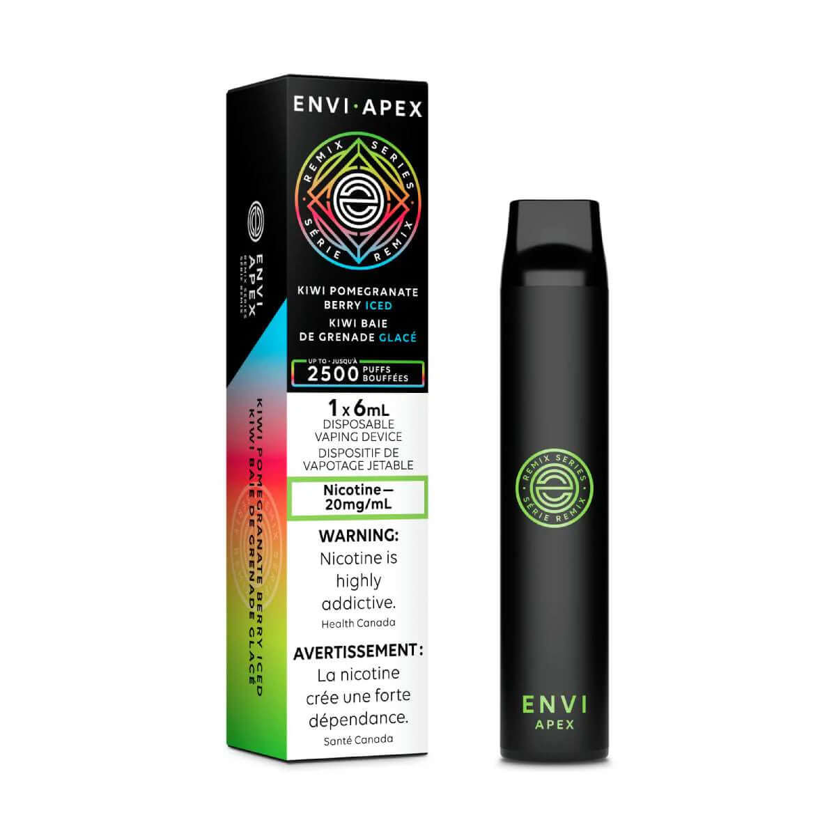 Kiwi Pomegranate Berry Iced - ENVI Disposable - Envi Apex 6pc/Carton | ENVI at The Vapor Bar