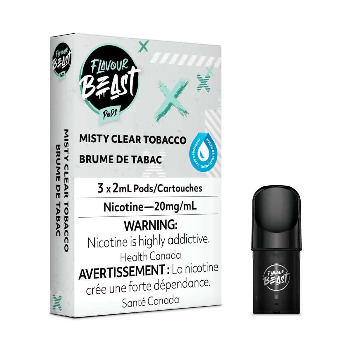 Flavour Beast Vape Pods - Misty Clear Tobacco - Flavour Beast Pods 5PC - Stlth and Allo Compatible