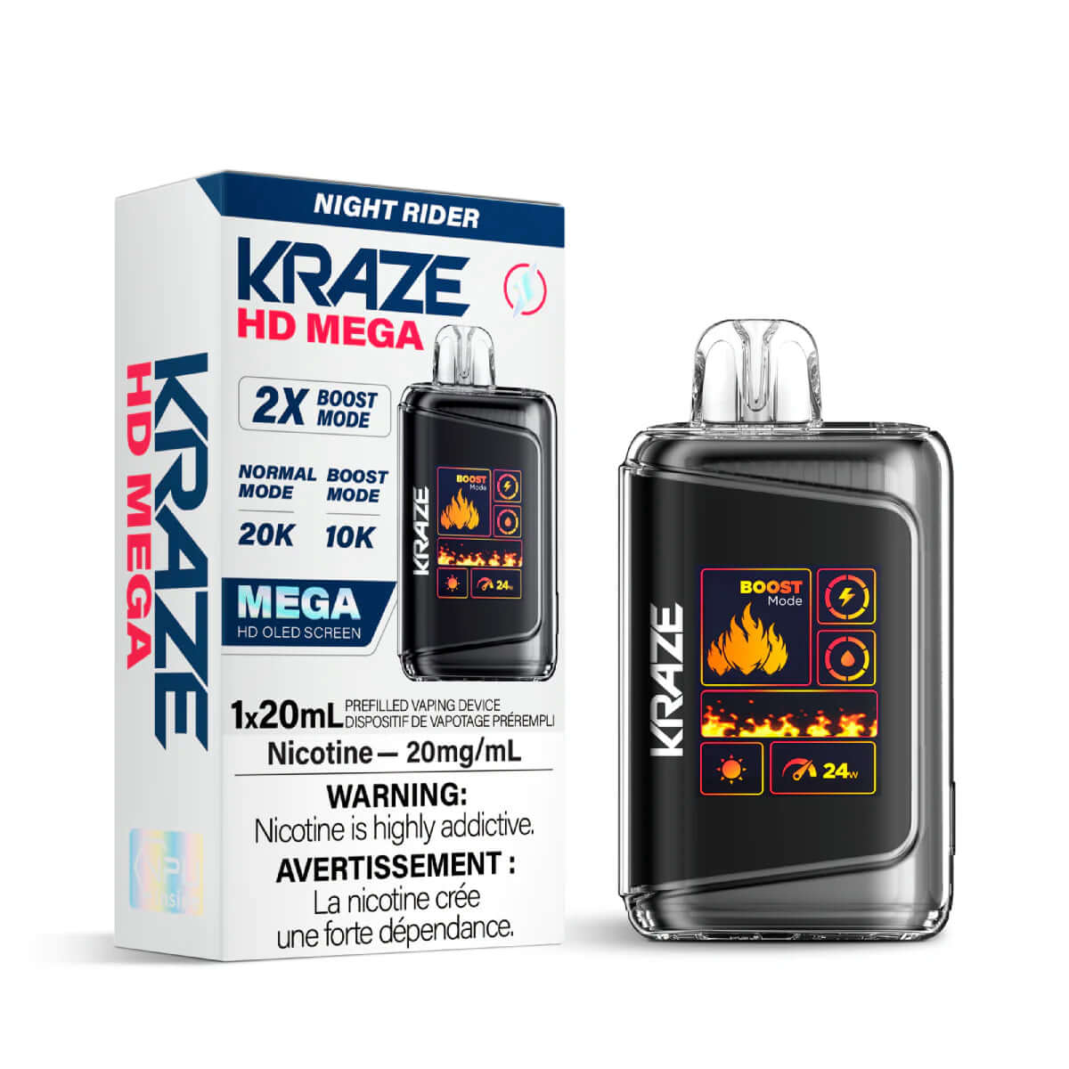 disposable vape - Night Rider - Kraze HD Mega - 5pc